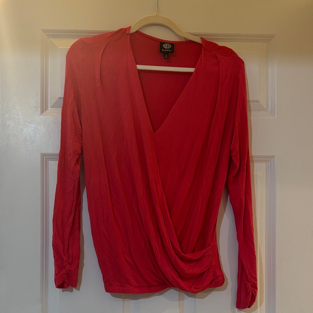 Bobeau Vibrant Pink Long Sleeve Blouse’s